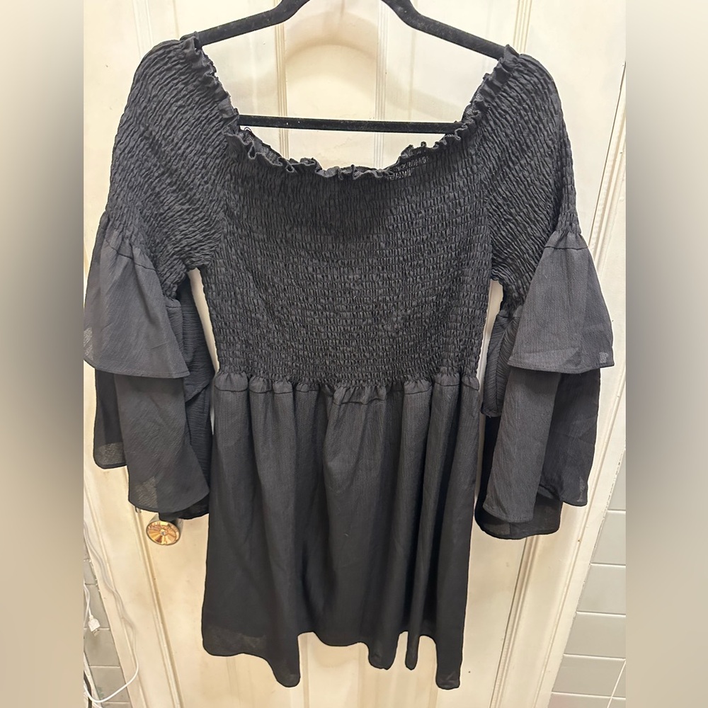 Black off the shoulder dress